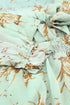 Lantern Sleeve Deep V Neck Knotted Tiered Mini Dress